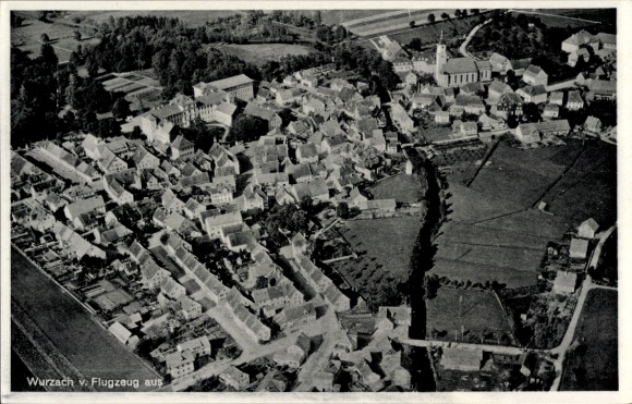 Postcard Bad Wurzach in Upper Swabia, aerial photograph
