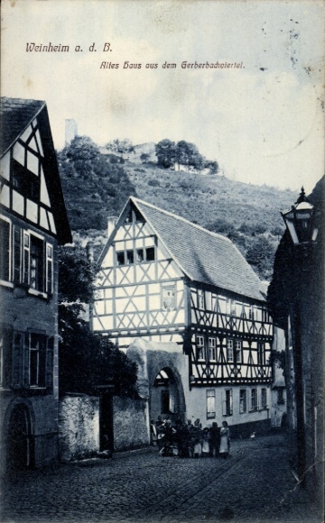 Postcard Weinheim an der Bergstraße Baden, Old House, Gerberbachviertel