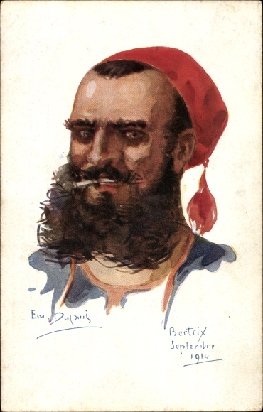 Kunstenaar Ansichtkaart Dupuis, Emil, Soldaat, Sigaret, Nos Poilus