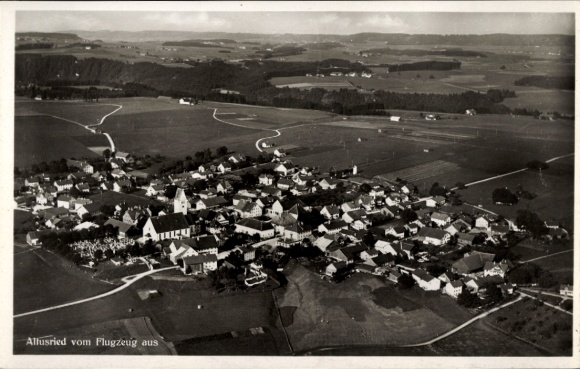 Postcard Altusried in Allgäu, aerial photograph