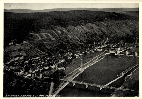 Postcard Klingenberg am Main Lower Franconia, aerial photograph