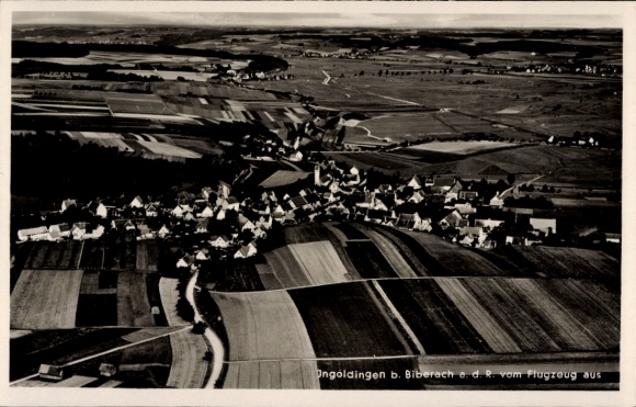 Postcard Ingoldingen in Württemberg, aerial photograph