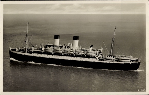 Postcard steamer MS Monte Rosa of the HSDG