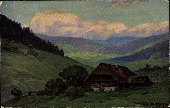 Artist PC Reiss, Fritz, summer in the Black Forest, house