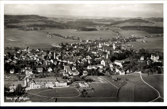 Ak Isny im Allgäu, Fliegeraufnahme