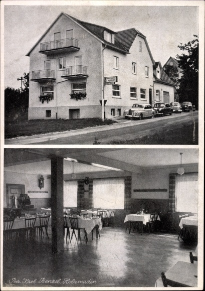 PC Holzmaden in Baden Württemberg, Bahnhofhotel, interior view, cars