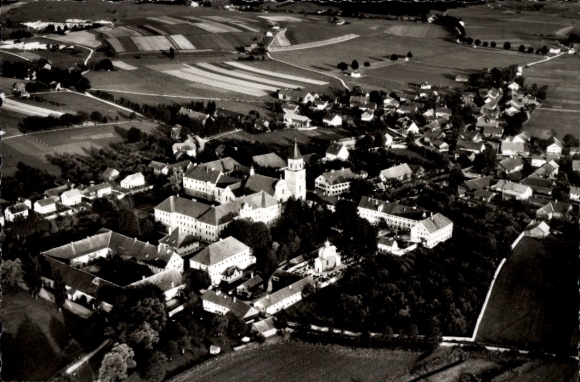 Ak Polling bij Weilheim Opper-Beieren, luchtfoto, klooster