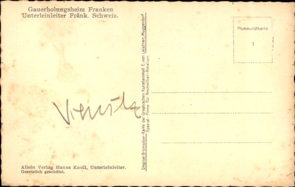 Postcard Unterleinleiter in Franconian Switzerland, Gauerholungsheim Franken