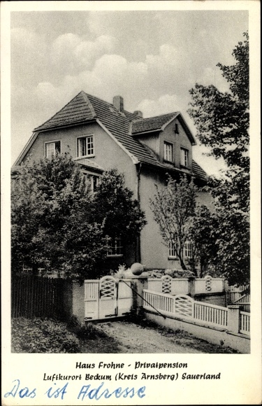 Ak Beckum Nordrhein Westfalen, Haus Frohne, Privatpension