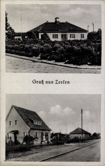 KP Zeesen Königs Wusterhausen w Brandenburgii, dworzec kolejowy, ul. Adolfa Hitlera