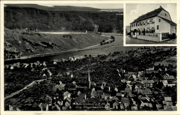 Ak Niederemmel Piesport an der Mosel, Landschaftsaufnahme, Gasthaus zum Goldtröpfchen