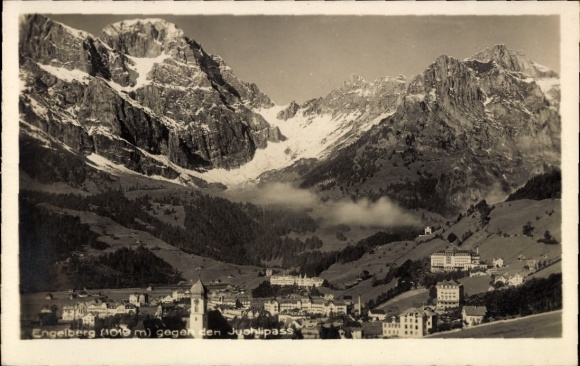 KP Engelberg Kanton Obwalden Szwajcaria, Przełęcz Jyohi, góry, dolina, miasto, krajobraz