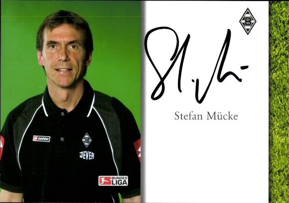 Autogrammkarte Co Trainer Stefan Mücke, Borussia Mönchengladbach, Autogramm