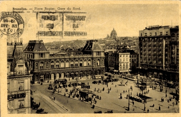 Postcard Brussels Brussels, Place Rogier, Gare du Nord