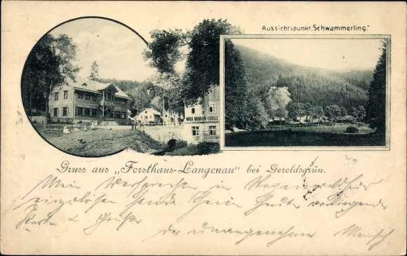 Passepartout Postcard Geroldsgrün in Bavaria, Forsthaus Langenau, vantage point Schwammerling