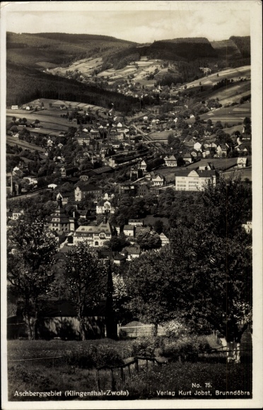 Ak Zwota Klingenthal in Vogtland Saksen, uitzicht vanaf de berg Kamerun