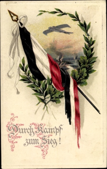 Postcard Nusse in the Duchy of Lauenburg, Through struggle to victory!