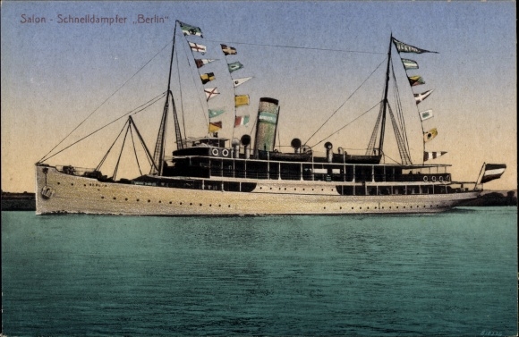 Ak Swinemünder stoomschipfahrtsgesellschaft, Salon snelle stoomboot Berlin