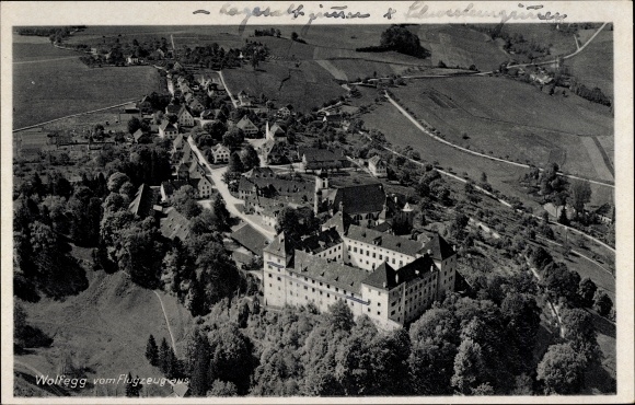 Ak Wolfegg im Allgäu, Flugzeugaufnahme