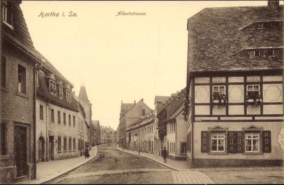 Ansichtkaart Hartha in Saksen, Albertstrasse