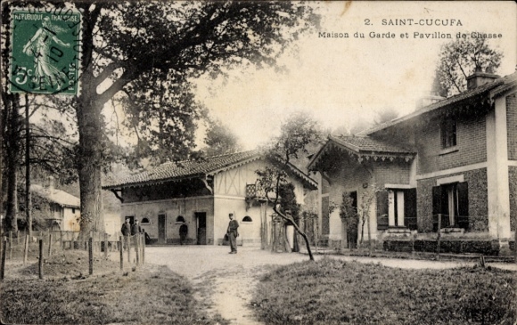 Ak Saint Cucufa Hauts de Seine, Wachhaus und Jagdschloss