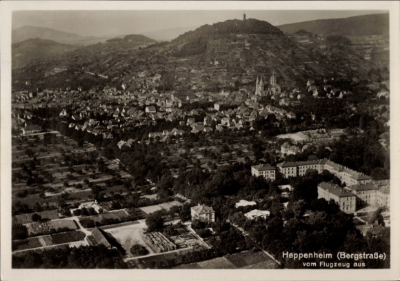Postcard Heppenheim an der Bergstraße, aerial photograph