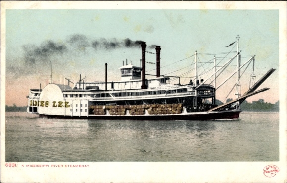 Postcard USA, Mississippi River Steamboat