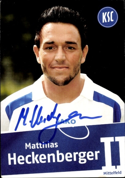 Autogrammkarte Fußballer Matthias Heckenberger, Karlsruher SC, Autogramm