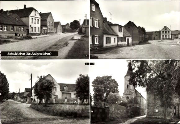 Ak Schadeleben Seeland Sachsen Anhalt, Verschiedene Ansichten von Schadeleben, alte Gebäude, Stra