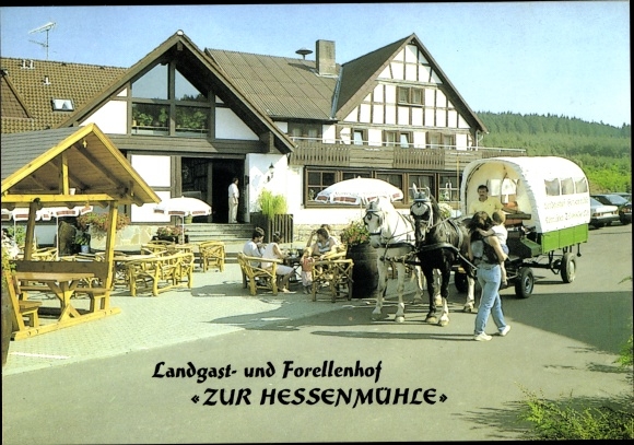 Postcard Kleinlüder Grossenlüder Osthessen, country inn and trout farm &quot;Zur Hessenmühle&quot;