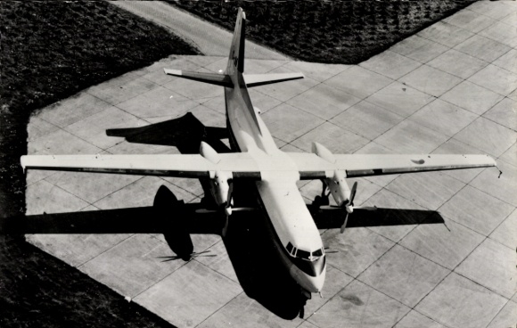 Postcard passenger aircraft Fokker F-27