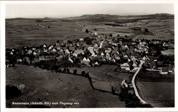 Postcard Westerheim in Württemberg, aerial photograph