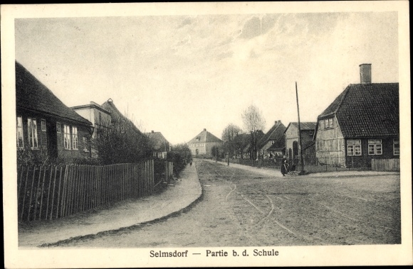 Postcard Selmsdorf in Mecklenburg, game at school