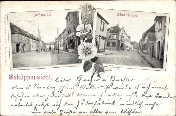Postcard Schöppenstedt in Lower Saxony, Steinweg, Abelnkarre