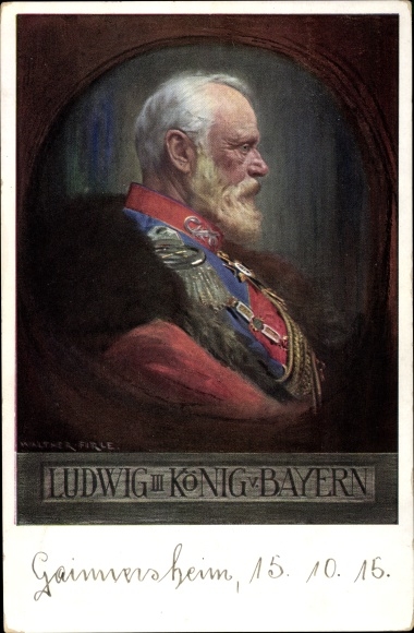 KP artysty Firle, Walther, król Ludwik III. Bawarii, portret