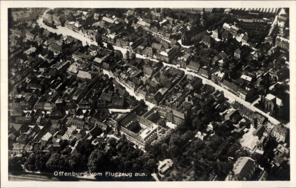 Postcard Offenburg in Baden Schwarzwald, aerial photograph