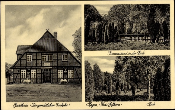 Postcard Hagen Wittingen Lower Saxony, inn for a cozy retreat, apiary in the heath