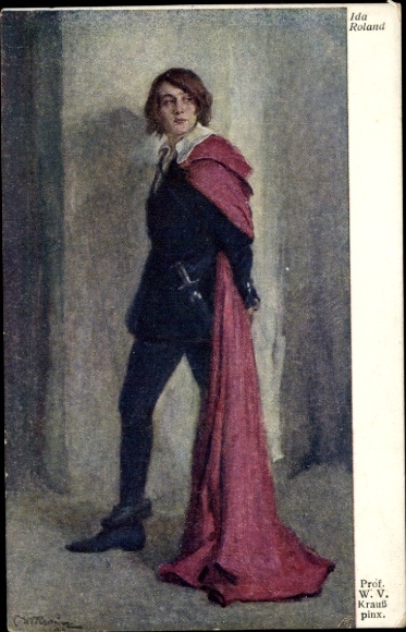 Künstler Ak Krauß, W. V., Schauspielerin Ida Roland, Portrait