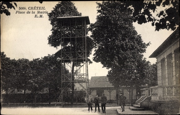 Postcard Créteil Val-de-Marne, Town Hall Square