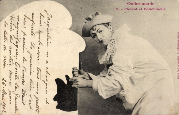 CPA Ombromania, Pierrot et Polichinelle