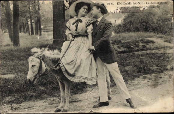 Postcard En Campagne, the declaration, Souvenir of our walk