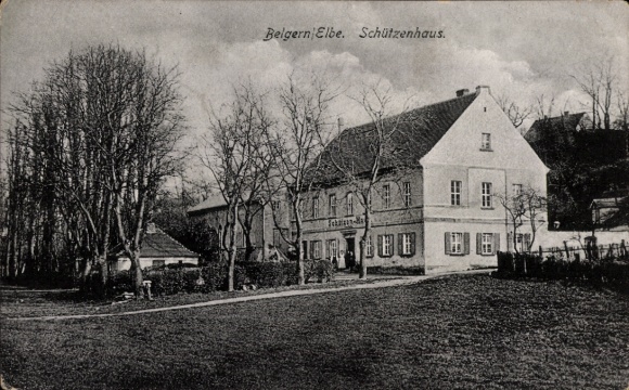 Postcard Belgern in Saxony, Schützenhaus