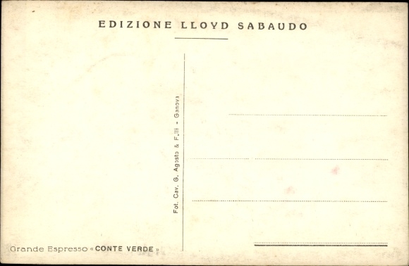 Postcard steamer Conte Verde, Italian Line, Lloyd Sabaudo