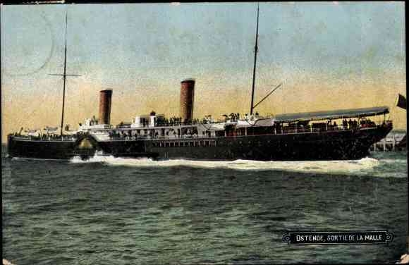 Postcard Oostende Ostend West Flanders, Sortie de la Malle