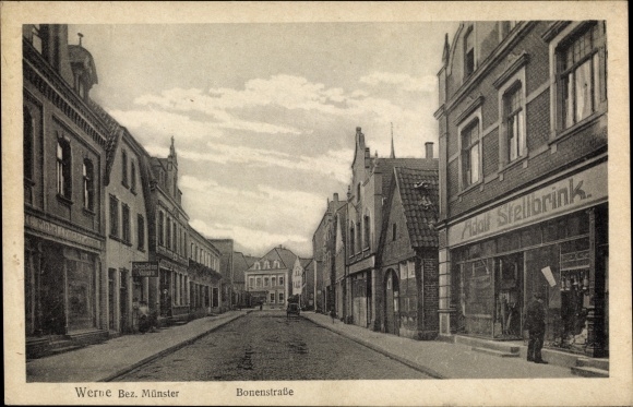 Postcard Werne in Westfalen, Bonenstrasse, commercial building