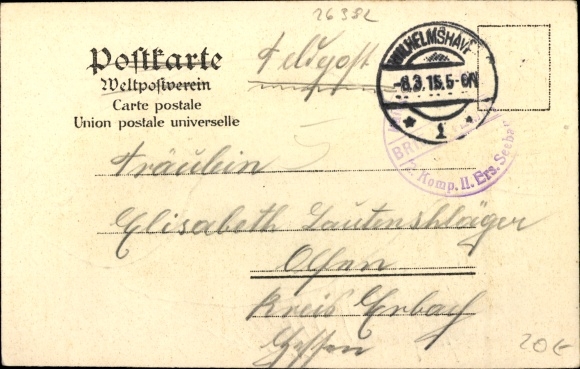Embossed litho Wilhelmshaven on the North Sea, fish, German warship SMS Hela, Imperial Navy