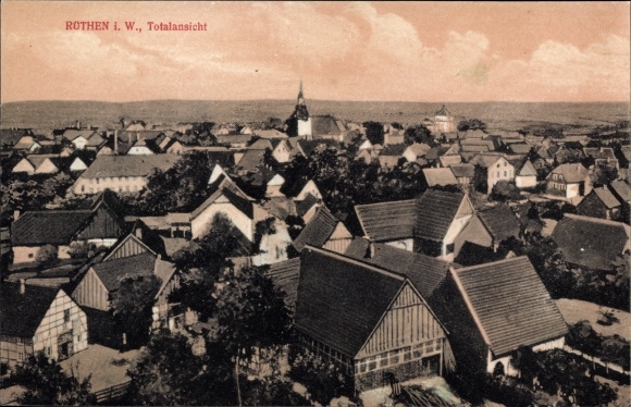 Postcard Rüthen in Westphalia, site overview, total