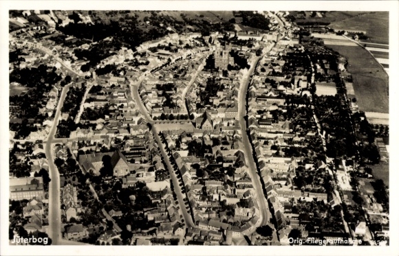 Postcard Jüterbog in Brandenburg, aerial photograph