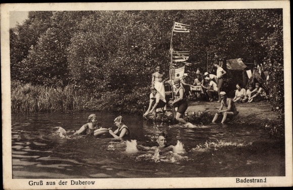 Ak Dubrow vuilnis steeg op in de wijk Oder Spree, groeten van het Duberow, badstrand