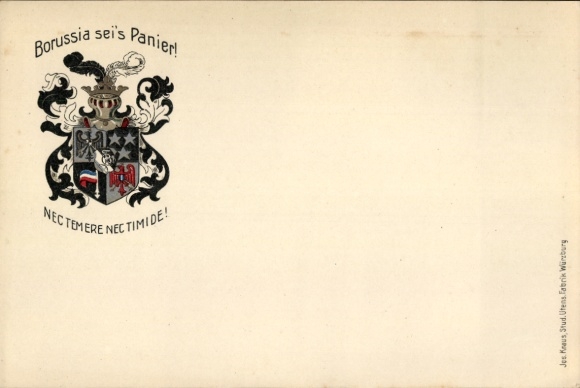 Studentika Postcard Berlin, Corps Borussia, coat of arms